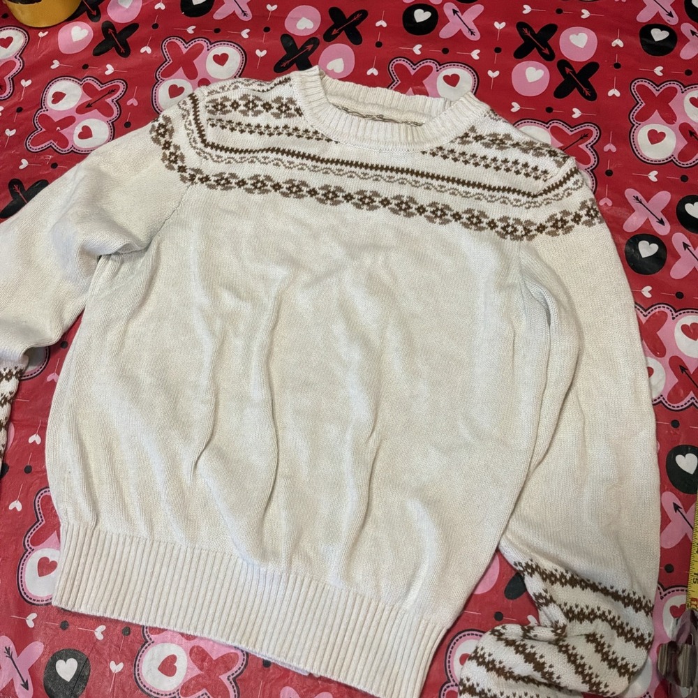 Aventura Knit Sweater White And‎ Tan Nordic Neutral
